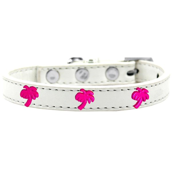 Pet Pal Pink Palm Tree Widget Dog CollarWhite Size 10 PE829513